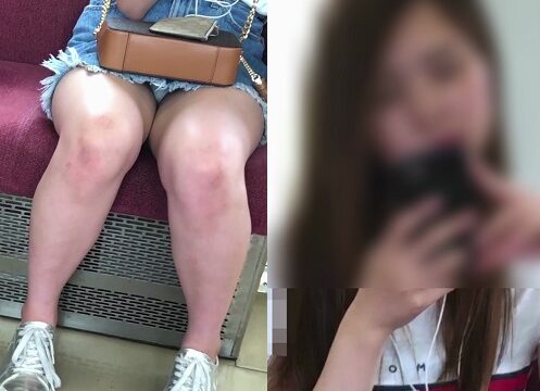 新対面パンチラ57-理想的なデニミニJDのS級パンチラ