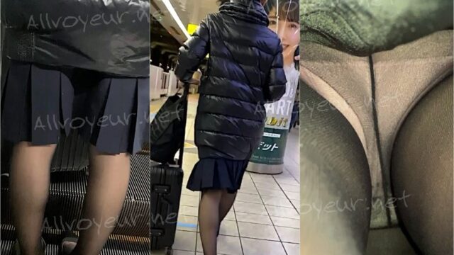 魅惑のCAさんSP5☆通勤中パンチラ!黒ストにピンクPが堪りません^ ^