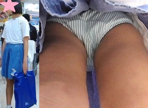 17.デニムスカートちゃんのストライプ柄パンツ