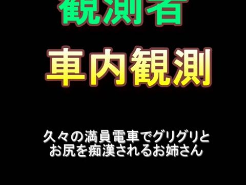久々の満員電車でグリグリとお尻を痴漢されるお姉さん