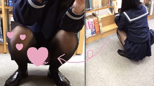 【○○学園付属図書館】スマホで逆さ撮りされる制服女子♥♥ vol.8 [159MB]