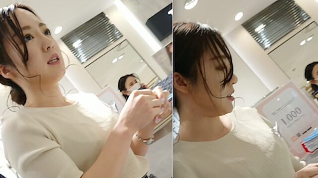 美乳美人店員さん*透け具合が激エロパンティで親切対応が愛おしい [168MB]