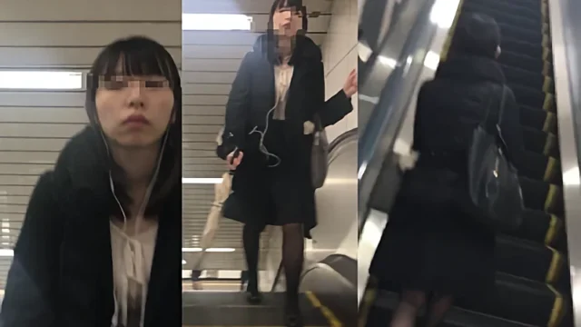 【スマホで逆さ撮り19】スタイル抜群黒ストお姉さん 仕事帰りにピンクパンティを激写 【素人盗撮】 [291MB]