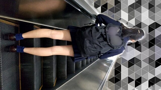 けしからん、エスカレーターで盗撮を警戒して最後尾に乗るような娘には悪戯part.30【携帯用・縦動画】 [424MB]