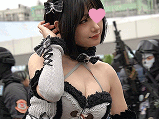 パンスト貫通の超豪快ハミ毛！アイドル級顔面さんのハミ乳変態下着！　コスイベ撮影29