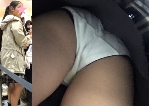 39.ポニーテールな私服ちゃんの白パンツ
