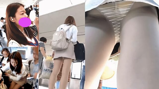 【顔出し音アリ】美脚JDスト越しの縞パン [116MB]