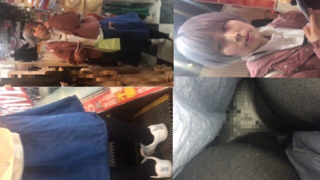 【スマホで逆さ撮り4】紫 サブカル女子 ロングスカート 黒スト【素人盗撮】 [271MB]