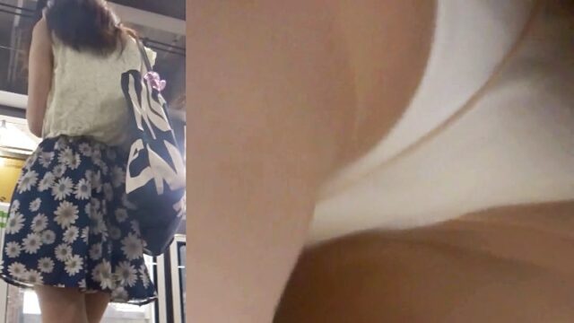 パンチラ盗撮 OLさん パンスト越しの白パンツを電車内で [164MB]