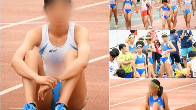 【動画】No.068 某地区陸上競技記録会 4×400mリレー 青色と水色のブルマがいっぱい