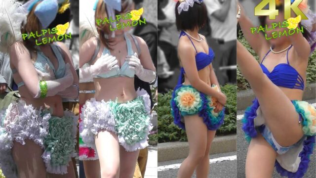 【４K】気になる青サンバっ娘＆おぱいじられムギュ