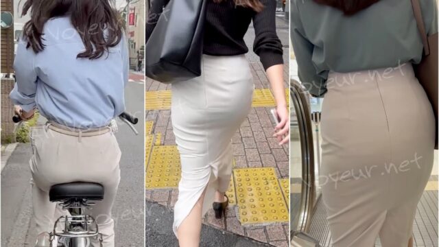 【再販】《４K・高画質》 No.1205「レア！超美人OLぷるるんさせる尻肉に透け透けPライン」