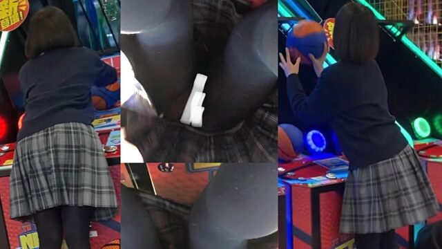 #67 ゲーセンの床からこんにちわ!彼氏とお楽しみ中のスレンダーJKちゃんの逆さ撮り風景 [206MB]