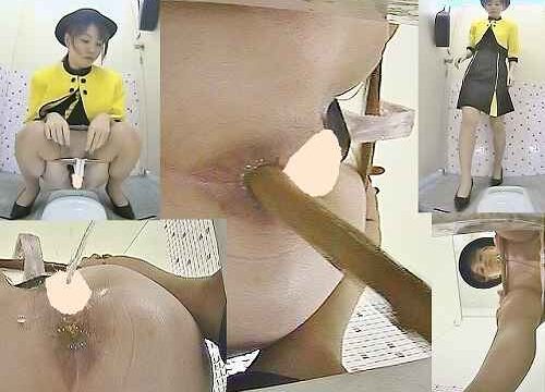 美人バスガイドトイレ盗撮　便器内からマ〇コ丸見え③