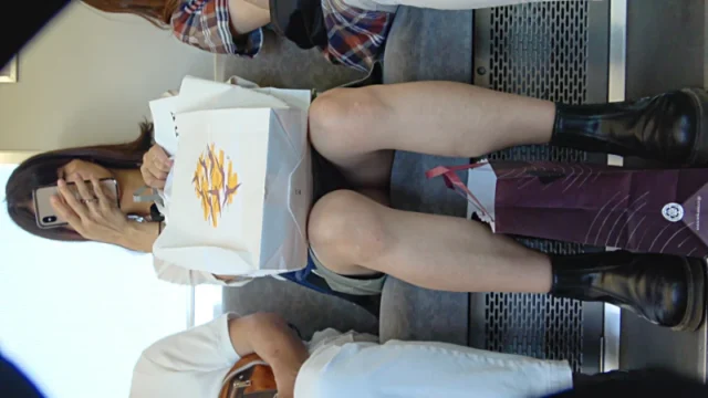 [4K動画][顔出し]清楚系なかわいい私服さん、膝の上から荷物をどけてずっと純白パ〇ツ見せてくれました[ドアップあり]電車からの [1.1GB]