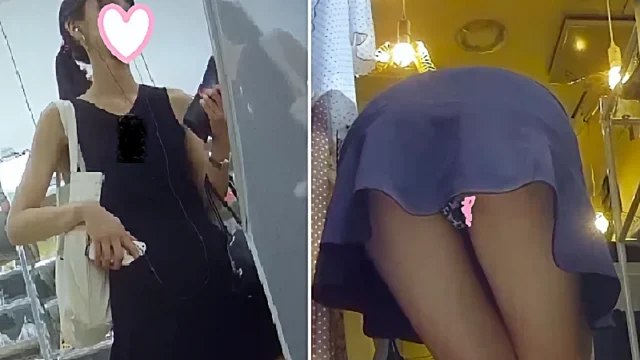 【豹柄Tバックで前かがみ】モデル系女子1名&ハーフ系女子2名の逆さ撮り [536MB]