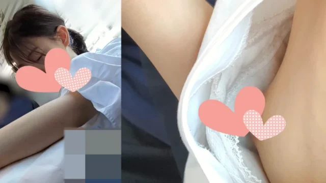 [胸チラ]居眠り女子の産毛付き膨らみかけ乳首[顔有] [691MB]
