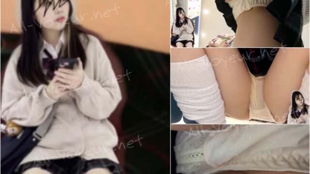【４K】ルーズソックスのギャルJ〇ちゃんが大開脚でぱっくり！いやらしいパンツ根こそぎ撮ったｗｗ
