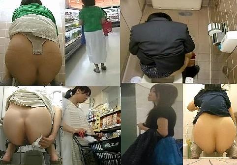 無修正　お盆価格　ス－パ―・デパ－トトイレ　主婦・妊婦・学生駐車場から、買い物追い撮り30名以上