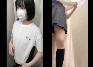 【8月3日まで顔出し！】２カメで2人収録！スク水試着室！おっぱい・おま○こ丸見え！