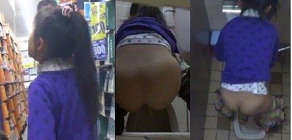 無臭　レンタルビデオ店追い撮りＳＣトイレ盗撮