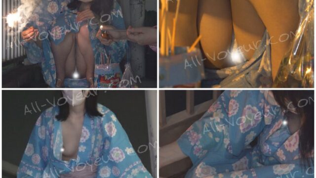 公園パンチラ２４　夏の終わり・・・花火パンチラ、と思ったら浴衣から乳首がぽろっと・・・