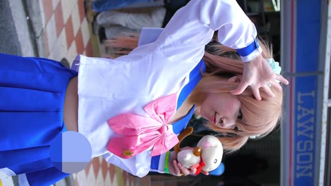 コミックマーケット コスプレ 快活美人レイヤーさんのセーラー服コス フロントパンティ丸見え コミケ