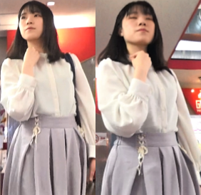【盗撮】ゲーセンにいた、ゆるふわスカートの清楚系美女に密着盗撮！Tバックを履いちゃってました！！！！！！！！！
