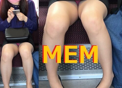 電車内パンチラ120；お姉さん、激ミニスカ、スト越しピンクパンティ