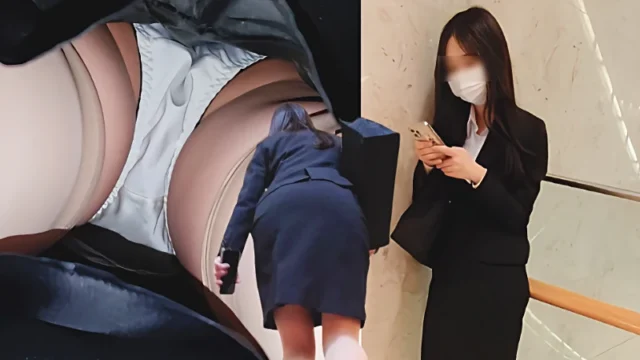 膝上スカートのリクスー女子が可愛くて美脚だったら粘りまくったら最後バレました [948MB]