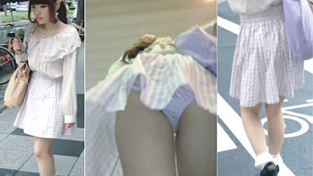 Full HD bomb003_ふわふわ系ロリカワJD ~生脚スカートをエスカ階段にてめくり逆さ撮り [90MB]