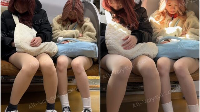 長編シリーズ747 仲良しギャルの美脚で男性陣を翻弄！2名の美人ギャル系お姉さんの対面エロ過ぎるパンスト美脚パート2