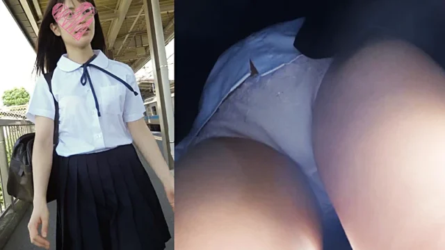 【JK顔出し高画質】神奈川県公立JK白パンツ#進学校系メガネ美少女 [292MB]